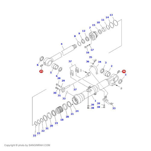 گریس خور جک خالی کن بیل مکانیکی کوماتسو PC200-7