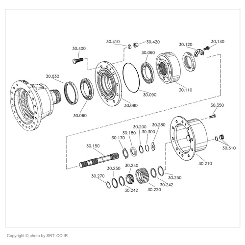 صورت تعمیری چرخ عقب گریدر هپکو HG180D
