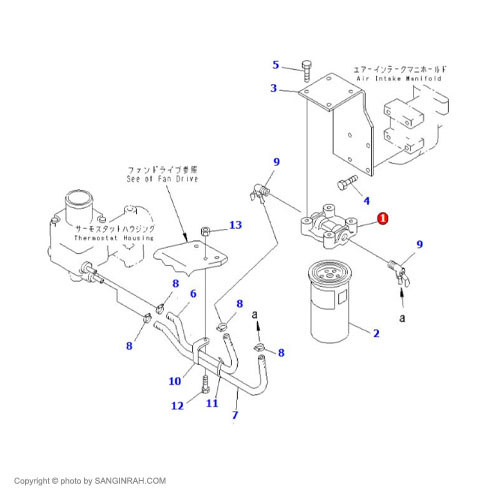 پایه فیلتر گازوئیل لودر کوماتسو WA 470-3