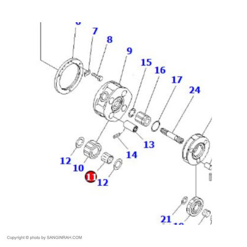 رولبرینگ دنده هرزگرد کاریر بزرگ حرکت بیل مکانیکی کوماتسو PC200-7