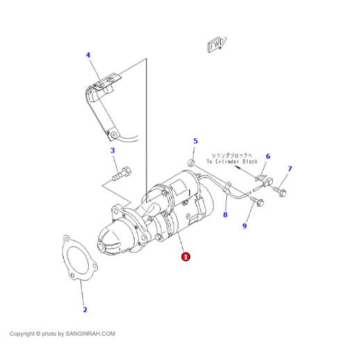 استارت موتور کوماتسو 6D125 E3