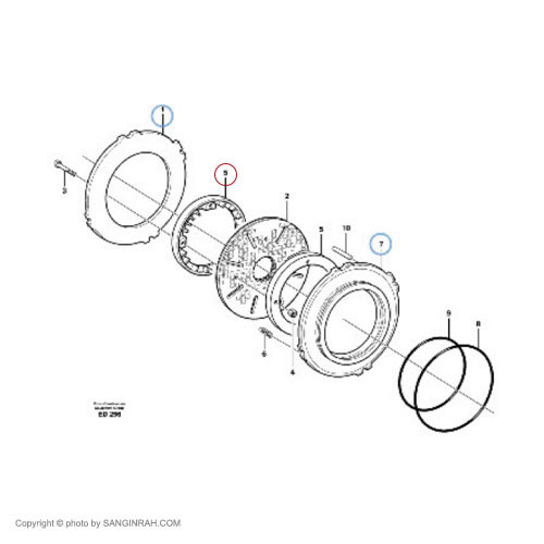ایمپلر ترمز چرخ جلو لودر ولوو L120F