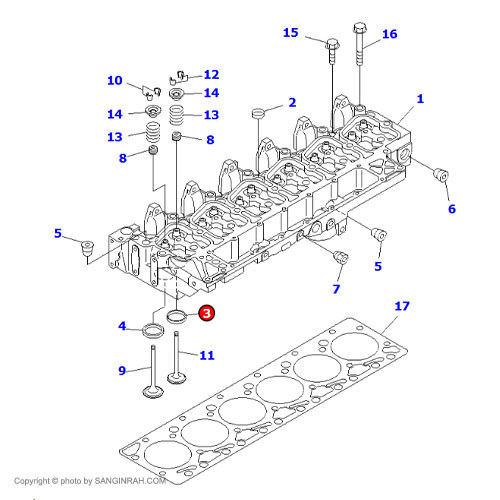 سیت سوپاپ دود موتور بیل مکانیکی کوماتسو PC200-7