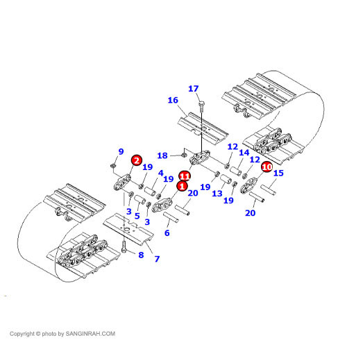 لینک زنجیر بیل مکانیکی کوماتسو PC200-7