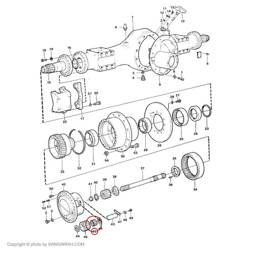 ساچمه دنده هرزگرد چرخ لودر ولوو L120BM