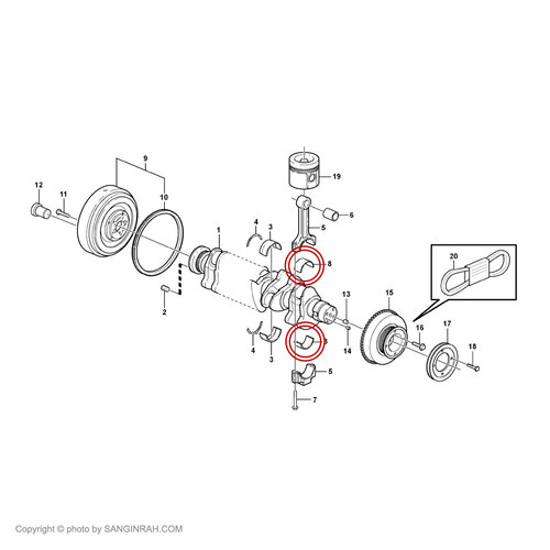 یاطاقان متحرک موتور بیل مکانیکی ولوو EC 210 BLC