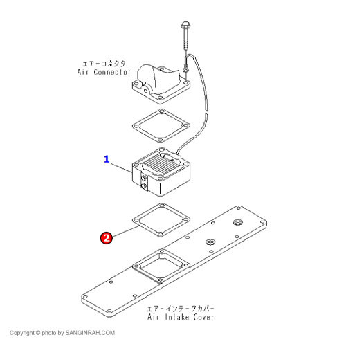 واشر گرمکن موتور بیل مکانیکی کوماتسو PC200-7