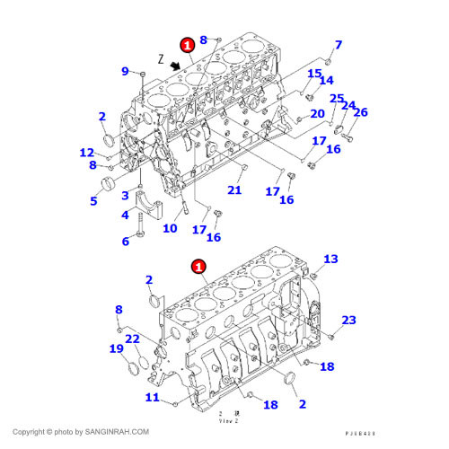 بلوک سیلندر بیل مکانیکی کوماتسو PC200-7