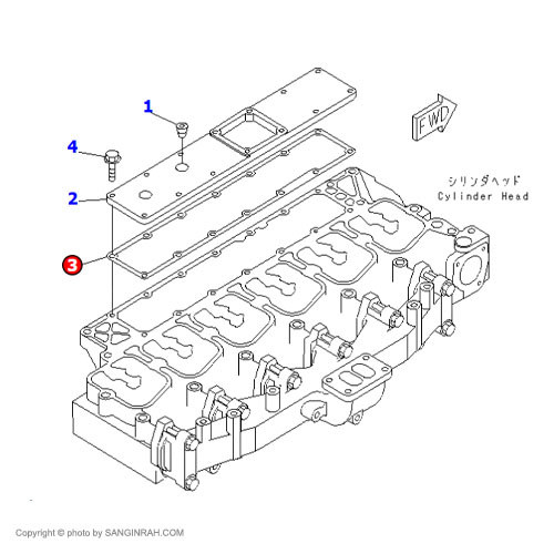 واشر منیفولد هوا بیل مکانیکی کوماتسو PC200-7