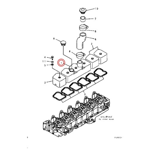 درب قالپاق موتور کوماتسو 6D102
