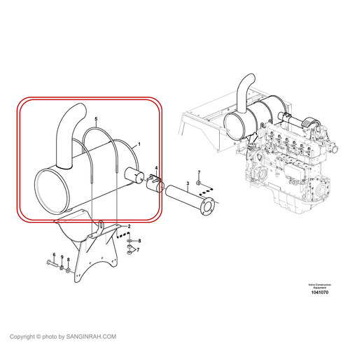 منبع اگزوز بیل مکانیکی ولوو EC 210 BLC