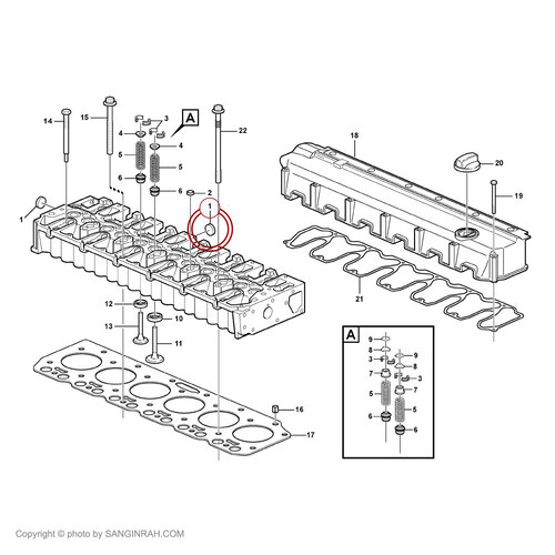 پولک آب سرسیلندر بیل مکانیکی ولوو EC 210 BLC