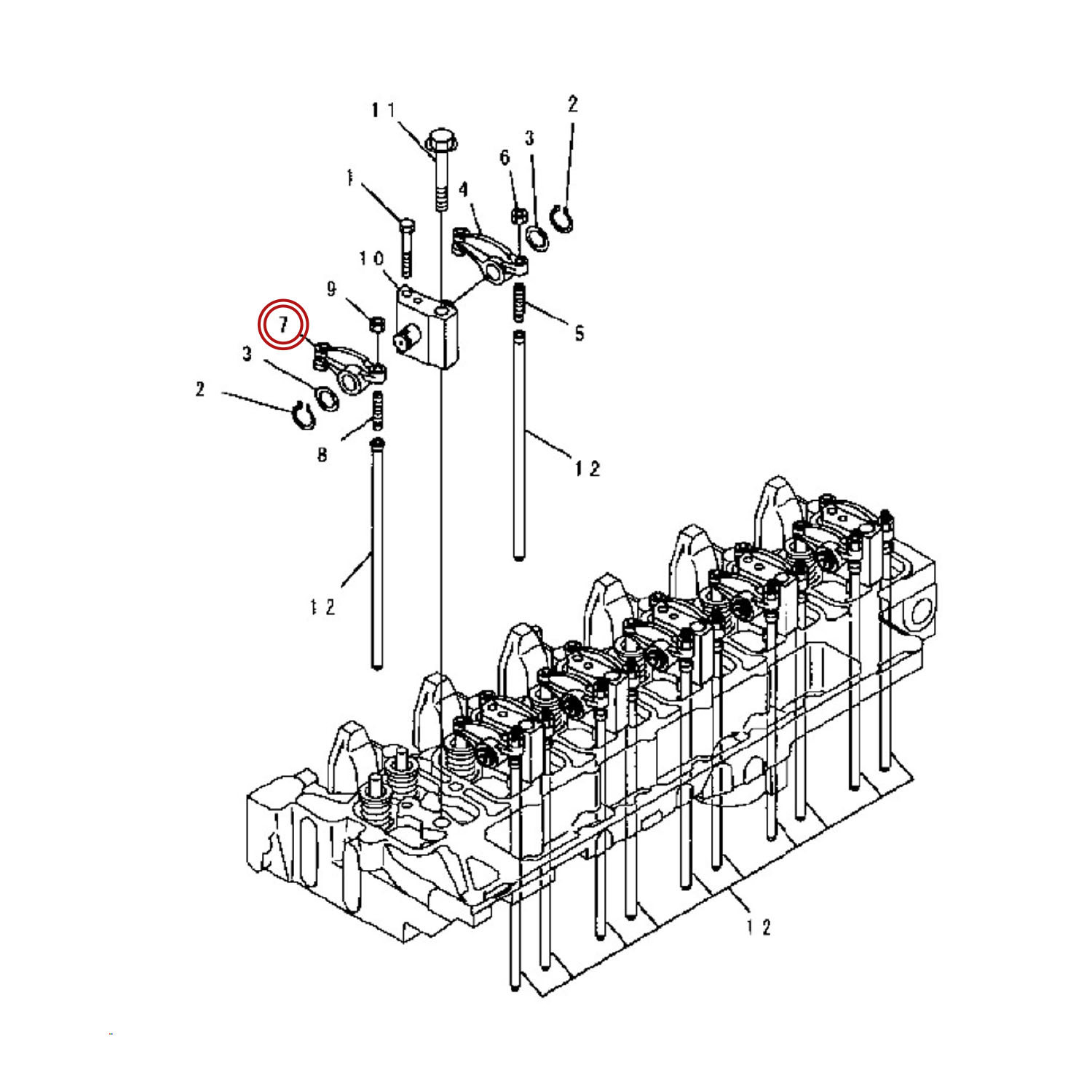 اسبک سوپاپ بیل مکانیکی کوماتسو PC200-7