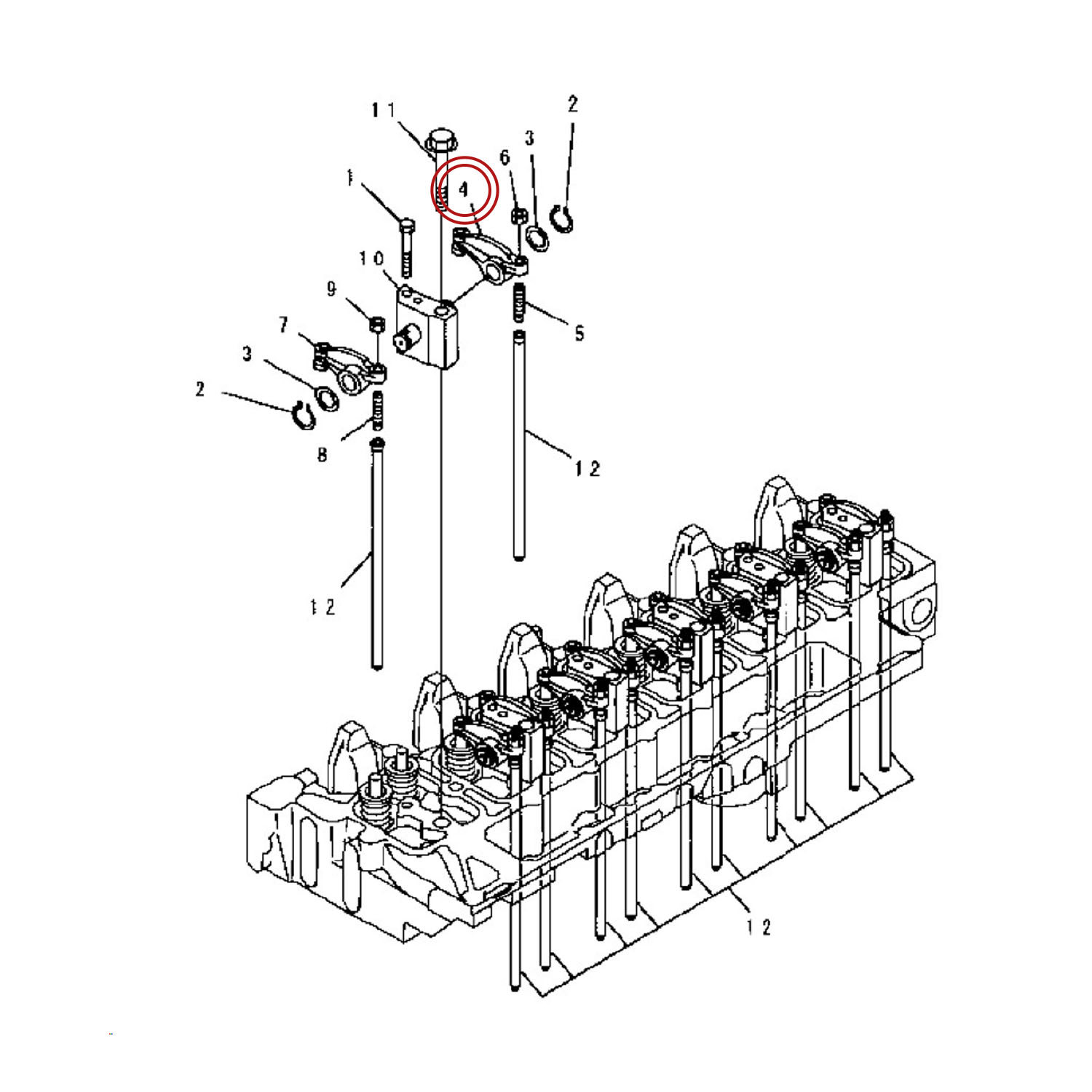 اسبک بالا سوپاپ بیل مکانیکی کوماتسو PC200-7