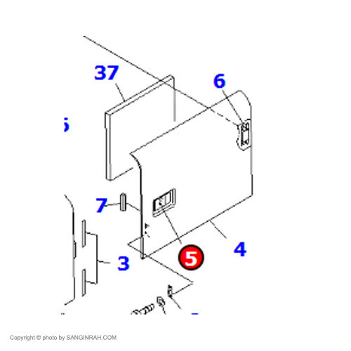 قفل درب راست کابین بیل مکانیکی کوماتسو PC200-7