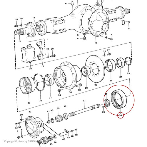 دنده خورشیدی چرخ عقب لودر ولوو L120BM
