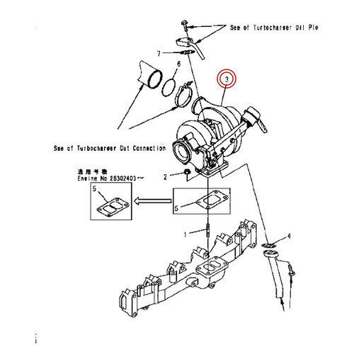 توربو شارژر موتور کوماتسو 6D102