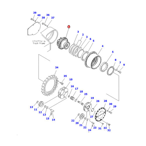 پمپ حرکت بیل مکانیکی کوماتسو PC400-7 با کد فنی 706-8J-01020