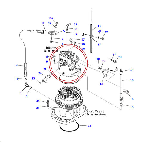 پمپ گردان بیل مکانیکی کوماتسو PC220-8