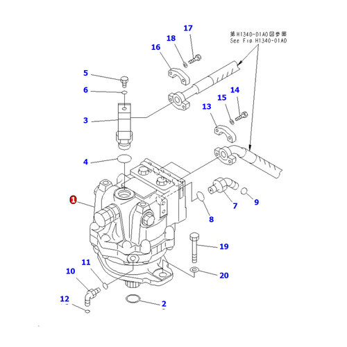 پمپ گردان بیل مکانیکی کوماتسو PC800-7