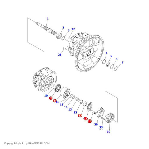 روتاری گروپ پمپ مادر بیل مکانیکی کوماتسو PC400-7