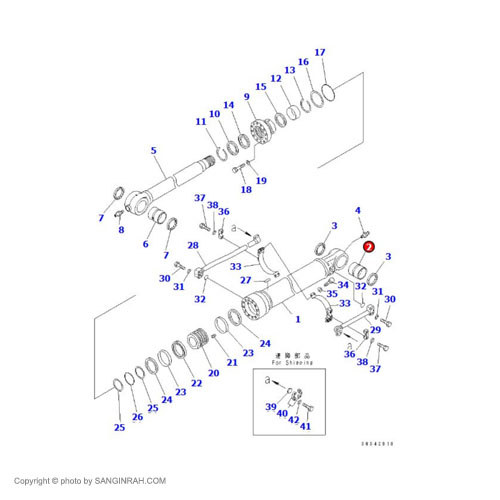 بوش ته جک خالی کن بیل مکانیکی کوماتسو PC400-7