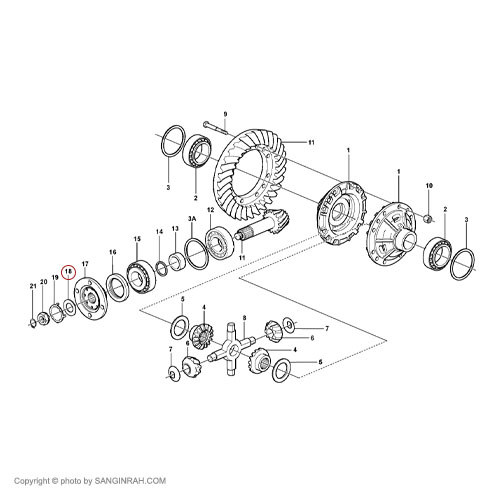 واشر تخت دیفرانسیل لودر ولوو L90E