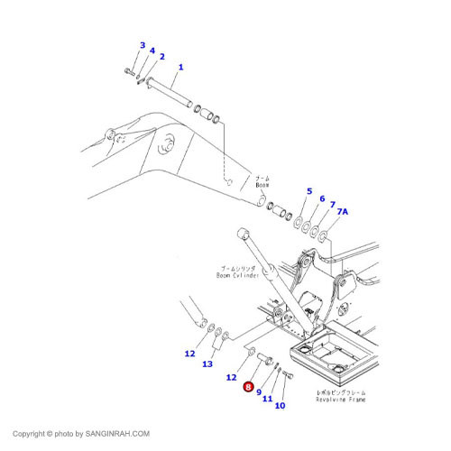 پین ته جک بالابر بیل مکانیکی کوماتسو PC200-7