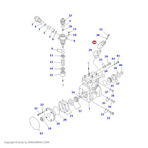 سنسور میل لنگ پمپ انژکتور موتور کوماتسو 6D125 E3