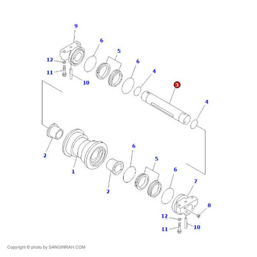 شافت رولیک پایین بیل مکانیکی کوماتسو PC200-7