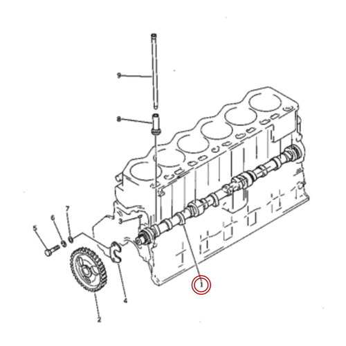 میل بادامک موتور کوماتسو 6D 105