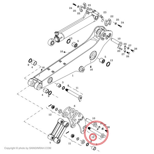 پین دکل بیل مکانیکی هپکو مدل A900