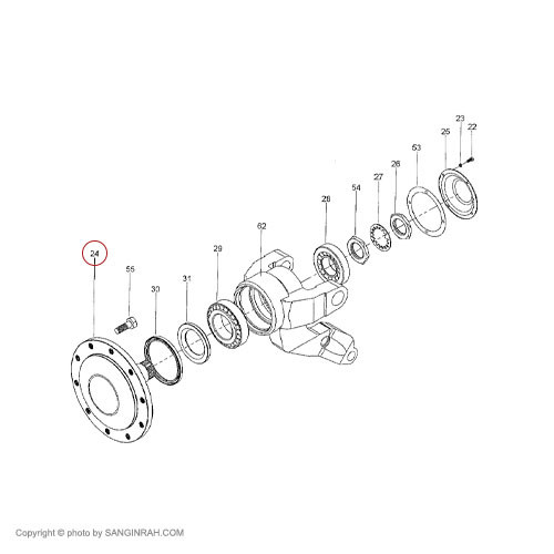 توپی چرخ جلو گریدر هپکو HG180C