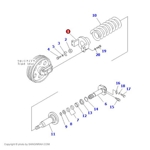 یوک زنجیر سفت کن بیل مکانیکی کوماتسو PC200-7