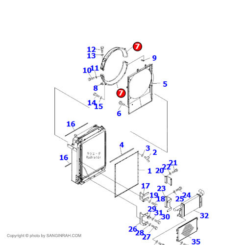 بادگیر پروانه بیل مکانیکی کوماتسو PC200-7