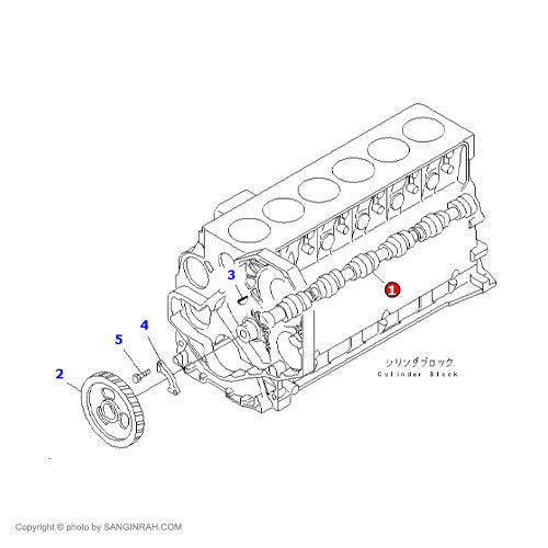 میل سوپاپ موتور بیل مکانیکی کوماتسو PC200-7