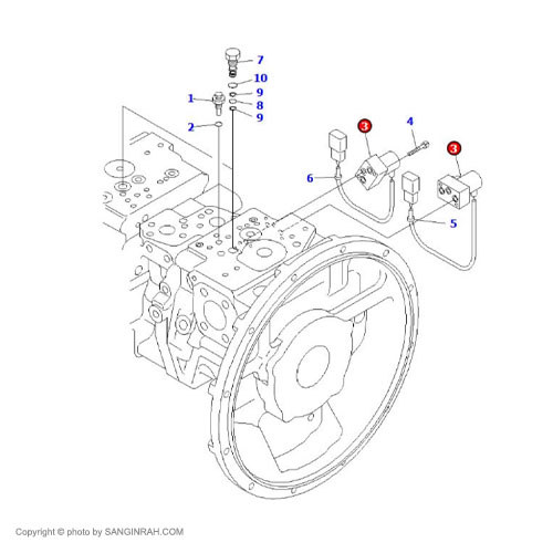 سولونوئید پمپ مادر بیل مکانیکی کوماتسو PC200-7