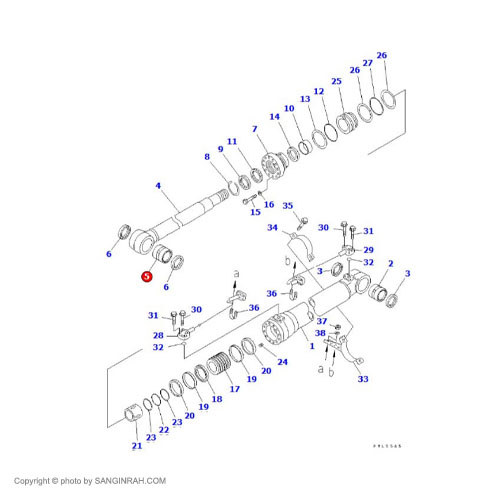 بوش سر جک بالابر بیل مکانیکی کوماتسو PC200-7