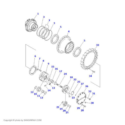فاینال درایو کامل بیل مکانیکی کوماتسو PC200-7