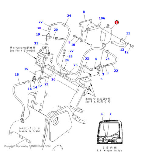 اکومولاتور ترمز بیل مکانیکی کوماتسو PC220-7