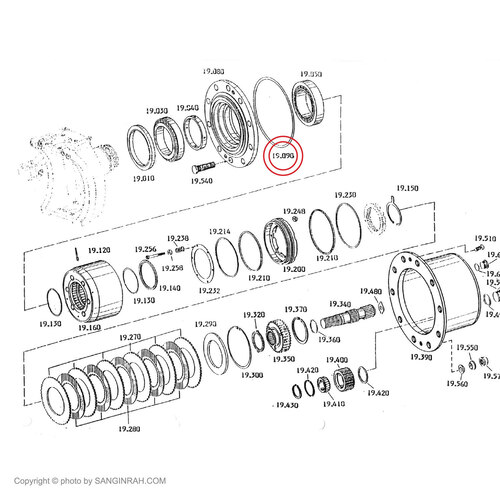 اورینگ دور توپی چرخ عقب گریدر هپکو HG180