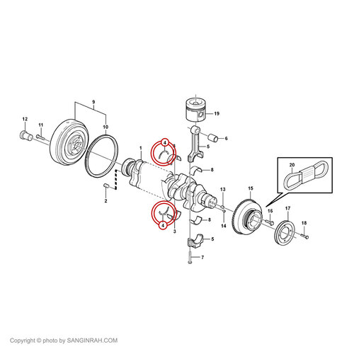 بغل یاطاقان موتور بیل مکانیکی ولوو EC 210 BLC