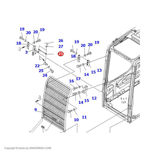 جک جلو پنجره بیل مکانیکی کوماتسو PC200-7