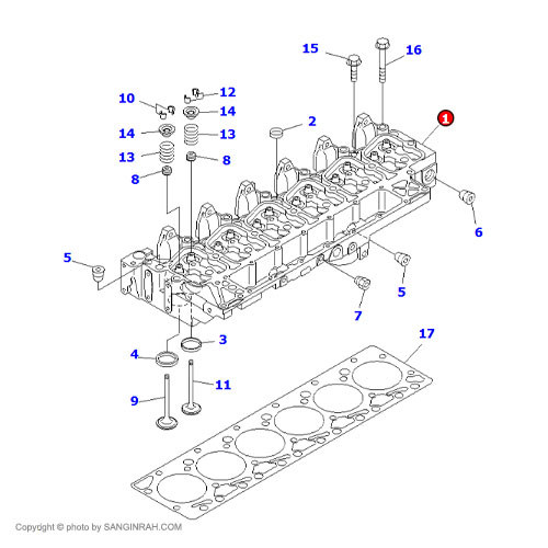 سرسیلندر موتور  بیل مکانیکی کوماتسو PC200-7