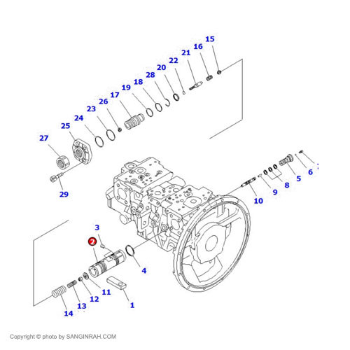 پیستون پمپ سروو بیل مکانیکی کوماتسو PC200-7