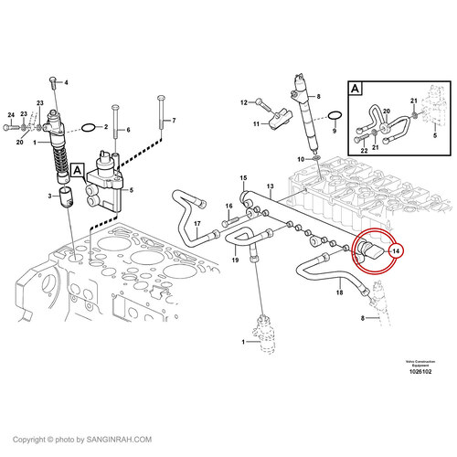 سنسور ریل سوخت بیل مکانیکی ولوو EC 210 BLC