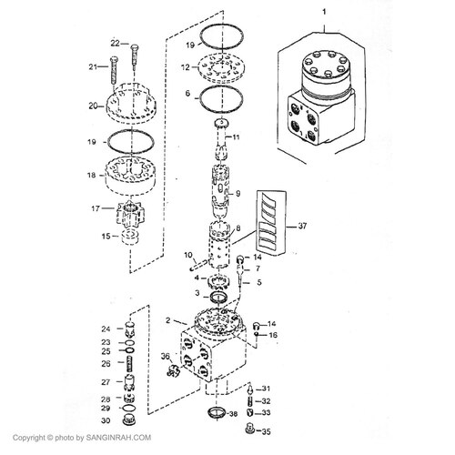 شیر فرمان بیل مکانیکی هپکو HE100