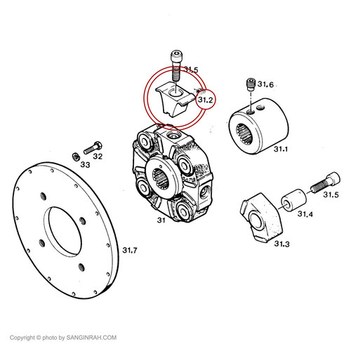 المینیومی کوپلینگ ضربه گیر پشت موتور بلدوزر لیبهر 731