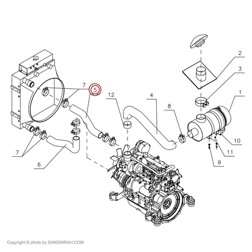 شلنگ بالای اینترکولر غلتک هپکو HC100C