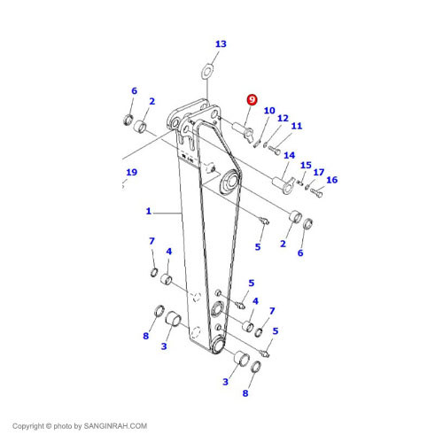 پین سر جک استیک بیل مکانیکی کوماتسو PC200-7